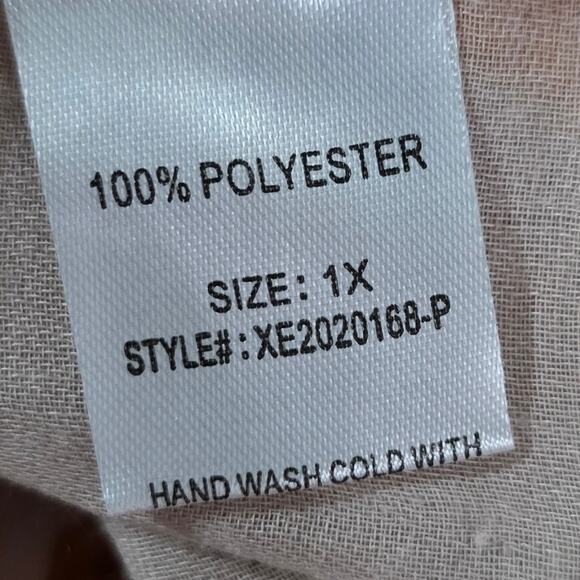 Woven Hearts Floral Gold Crocheted Fringe Kimono Plus Size 1X New - Picture 7 of 9